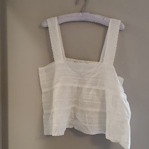 White laced crop top
